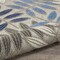 Homeroots 4 ft. Round Gray & Blue Leaves Indoor & Outdoor Area Rug 384870 - alternate 5